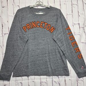 League 1991 Princeton Tigers Long Sleeve Shirt Mens XL Gray Heathered Tri-Blend